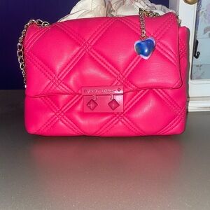 Betsy Johnson hot pink small quilted bag
